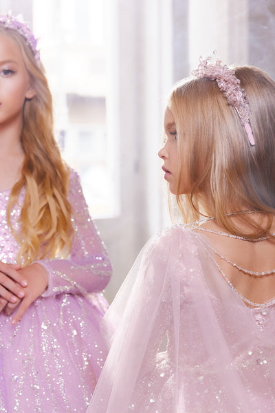 Pentelei Couture Girls Violet Sparkle Tulle Pageant Dress - Fairytale Look