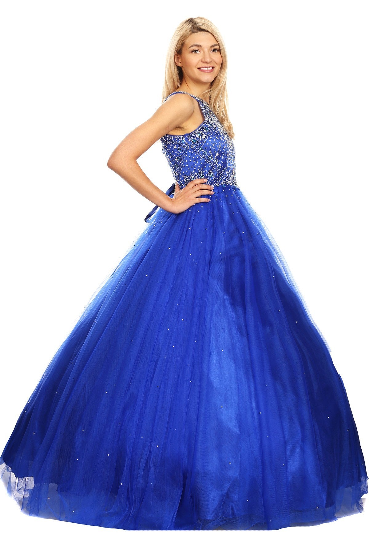 Floor Length Couture Girls Pageant Dress With Halter Neckline