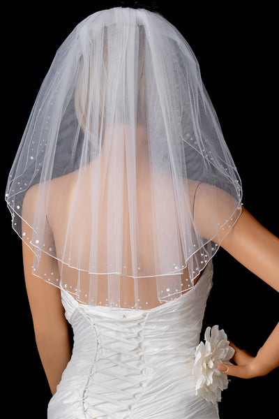 The Evelyn First Communion Veil With Pearls & Sequins